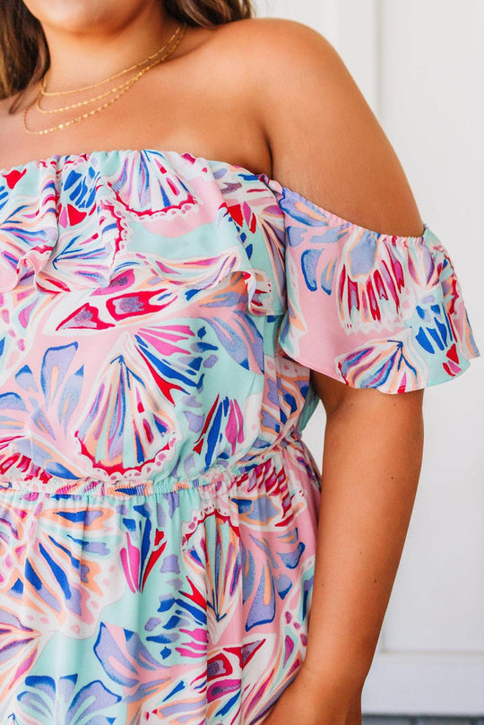 Plus Size Pink Seashell Maxi Dress