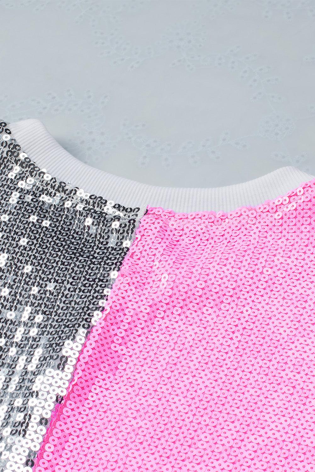 Pink Sparkle and Shine Sequin Shift Mini Dress - Klazzi Fashion Boutique