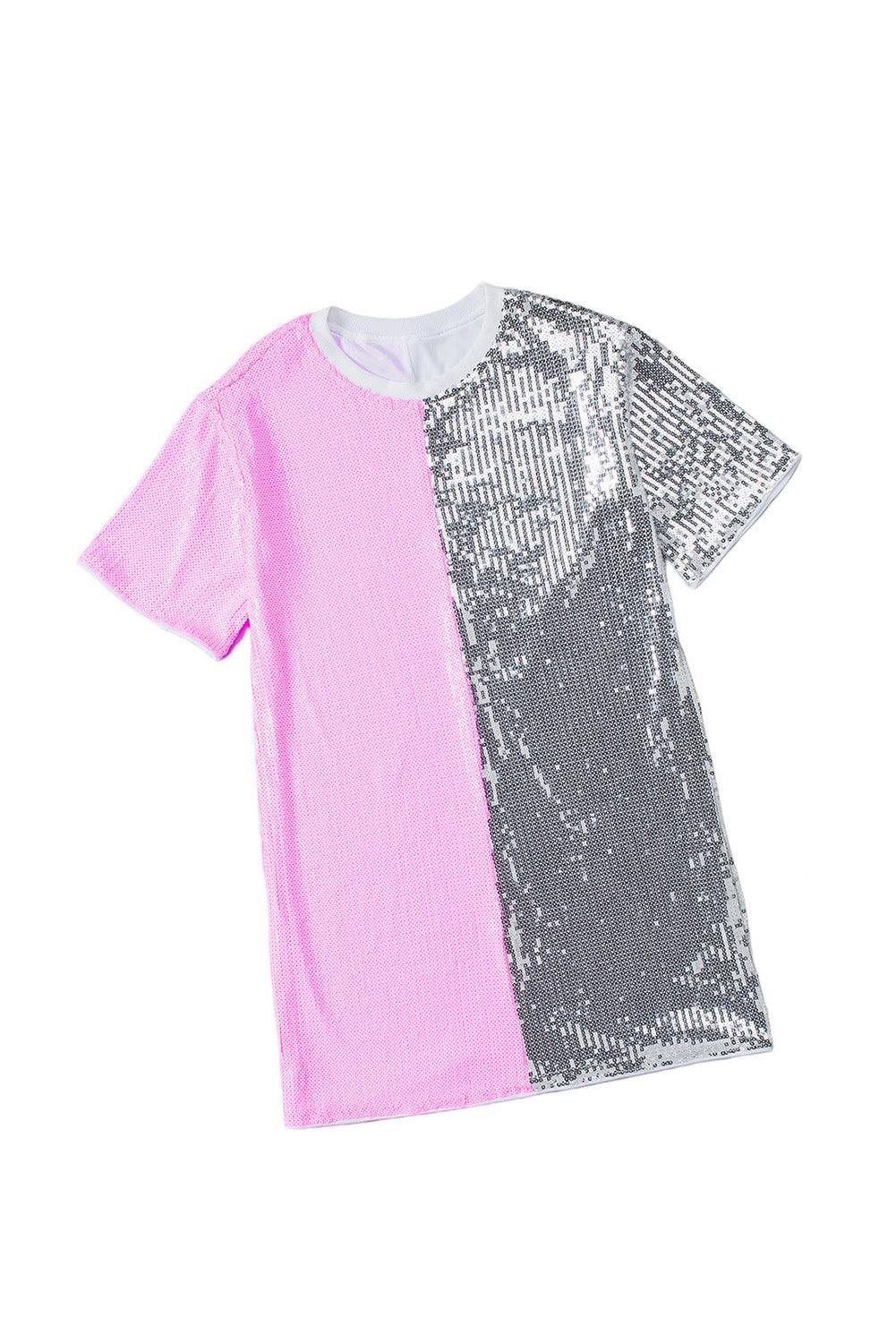 Pink Sparkle and Shine Sequin Shift Mini Dress - Klazzi Fashion Boutique