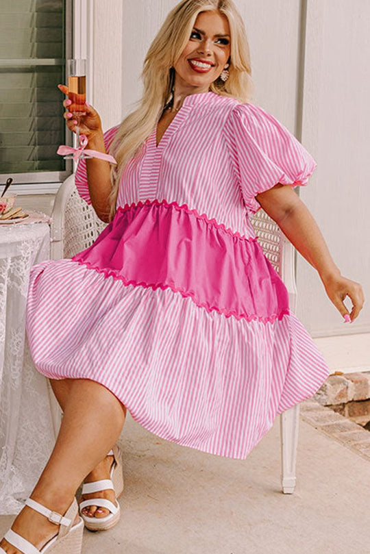 Plus Size Shades of Pink Dress - Klazzi Fashion Boutique