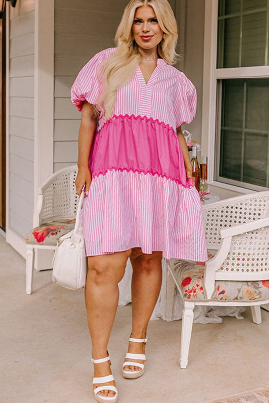 Plus Size Shades of Pink Dress - Klazzi Fashion Boutique