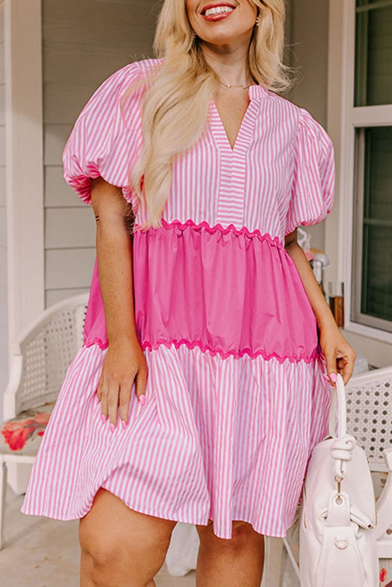 Plus Size Shades of Pink Dress - Klazzi Fashion Boutique