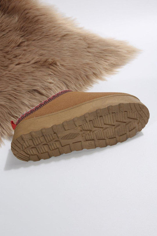 Plush Suede Round Flats - Klazzi Fashion Boutique