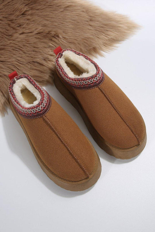 Plush Suede Round Flats - Klazzi Fashion Boutique