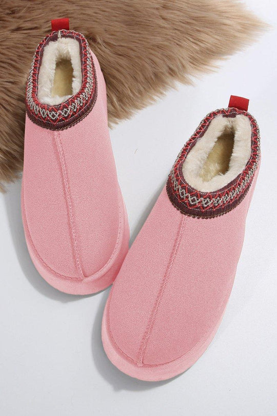 Plush Suede Round Flats - Klazzi Fashion Boutique