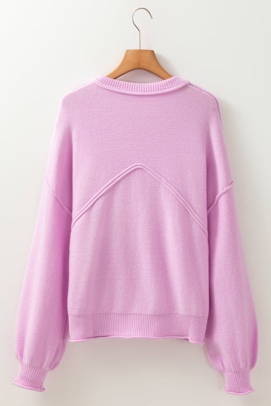 Rayna Pink Drop Shoulder Sweater - Klazzi Fashion Boutique