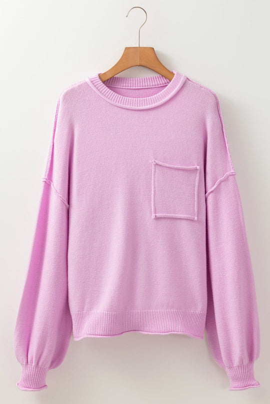 Rayna Pink Drop Shoulder Sweater - Klazzi Fashion Boutique