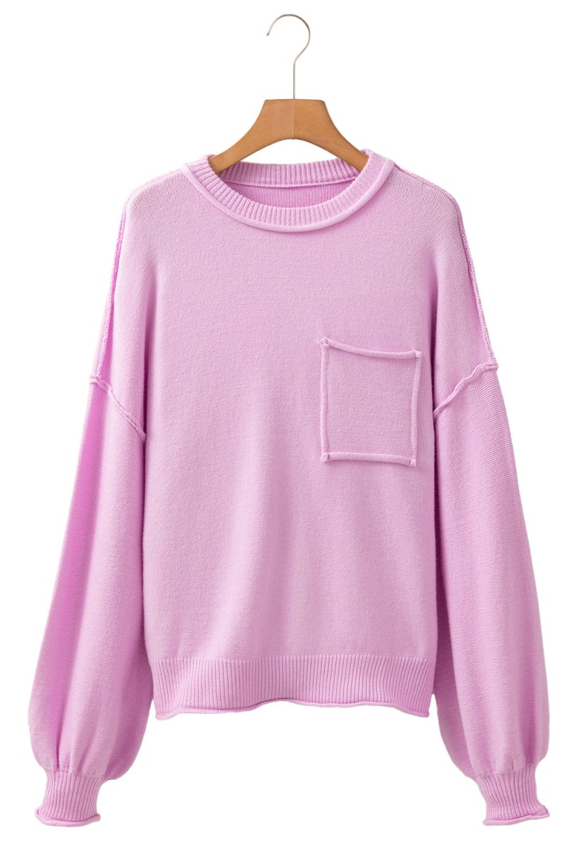 Rayna Pink Drop Shoulder Sweater - Klazzi Fashion Boutique