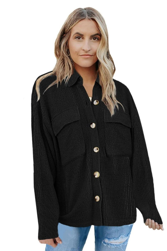 Reba Ribbed Blazer Shacket - Klazzi Fashion Boutique