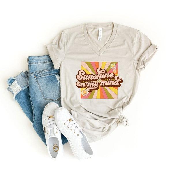 Retro "Sunshine On My Mind" Graphic Tee - Klazzi Fashion Boutique