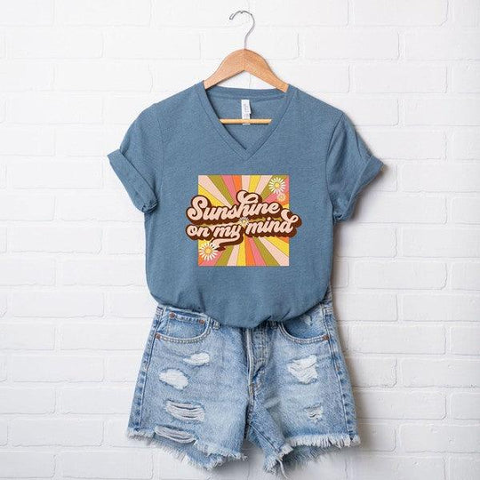 Retro "Sunshine On My Mind" Graphic Tee - Klazzi Fashion Boutique