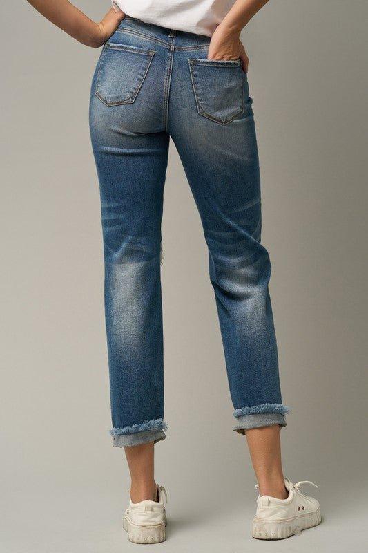 Ripped Boyfriend Jeans - Klazzi Fashion Boutique