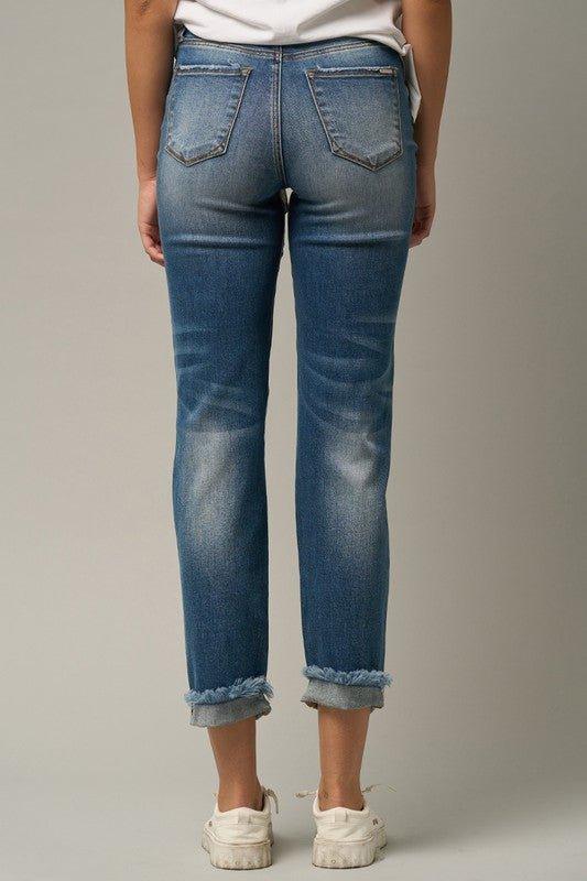 Ripped Boyfriend Jeans - Klazzi Fashion Boutique