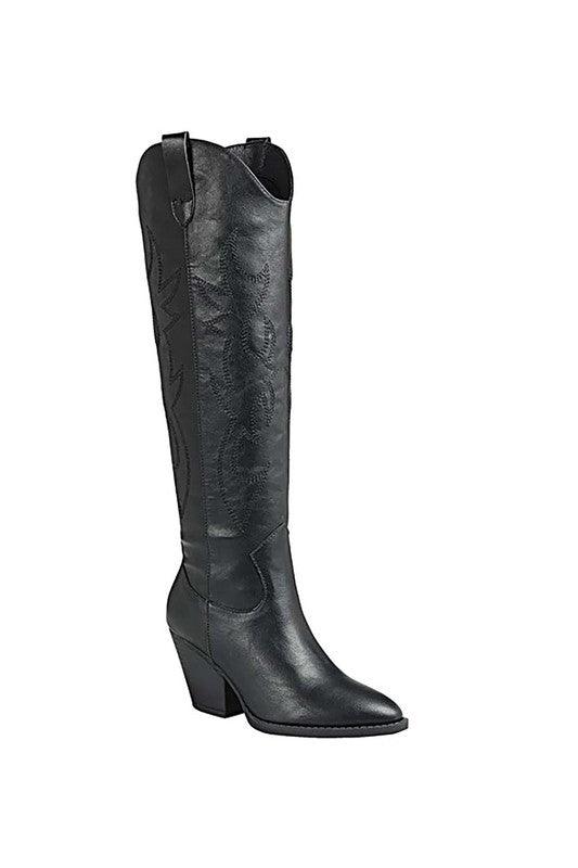 RIVER-17-KNEE HIGH WESTERN BOOT - Klazzi Fashion Boutique