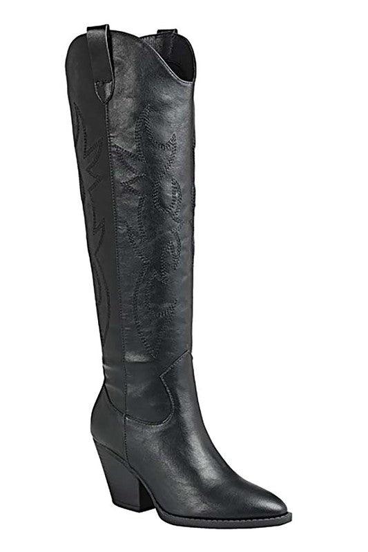 RIVER-17-KNEE HIGH WESTERN BOOT - Klazzi Fashion Boutique