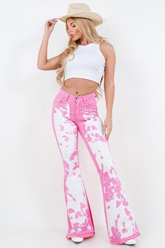 Rodeo Bell Bottom Jean in Pink - Klazzi Fashion Boutique