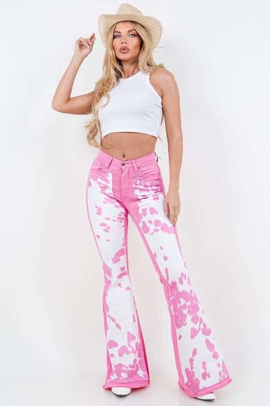 Rodeo Bell Bottom Jean in Pink - Klazzi Fashion Boutique