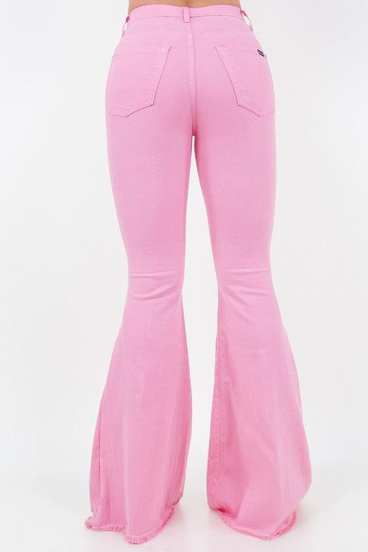 Rodeo Bell Bottom Jean in Pink - Klazzi Fashion Boutique