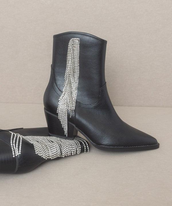 Roland Rhinestone Fringe Boot - Klazzi Fashion Boutique