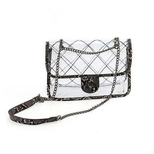 SASSY QUILTED CLEAR PURSE - Klazzi Fashion Boutique