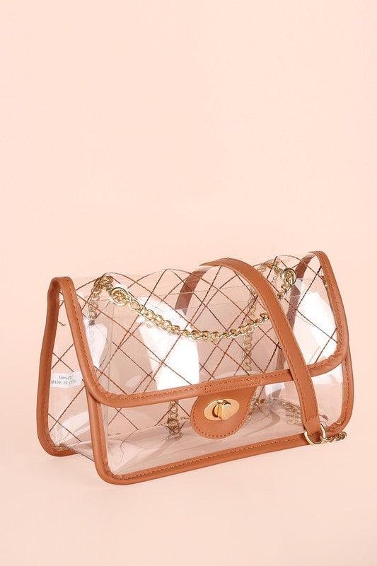 SASSY QUILTED CLEAR PURSE - Klazzi Fashion Boutique