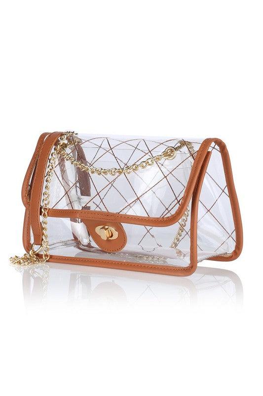 SASSY QUILTED CLEAR PURSE