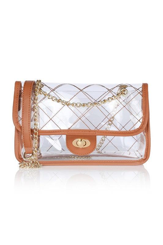 SASSY QUILTED CLEAR PURSE - Klazzi Fashion Boutique