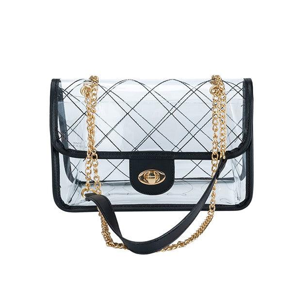 SASSY QUILTED CLEAR PURSE