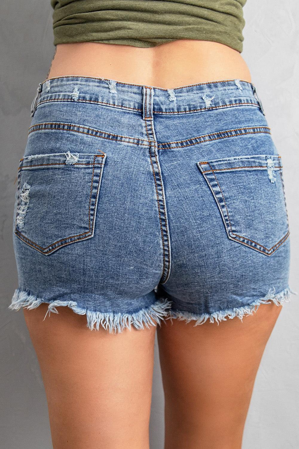  Gypsy Mid-rise Distressed Denim Shorts