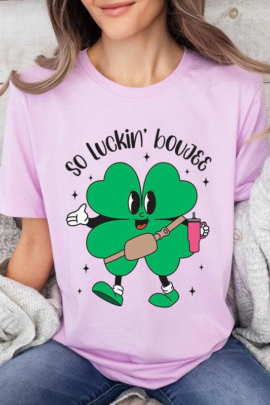 "SO LUCKIN' BOUJEE" Graphic Tee - Klazzi Fashion Boutique