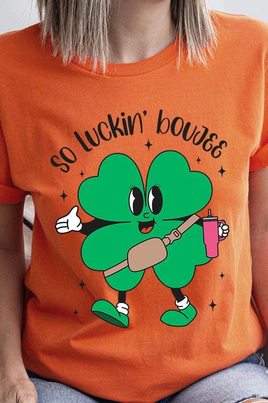 "SO LUCKIN' BOUJEE" Graphic Tee - Klazzi Fashion Boutique