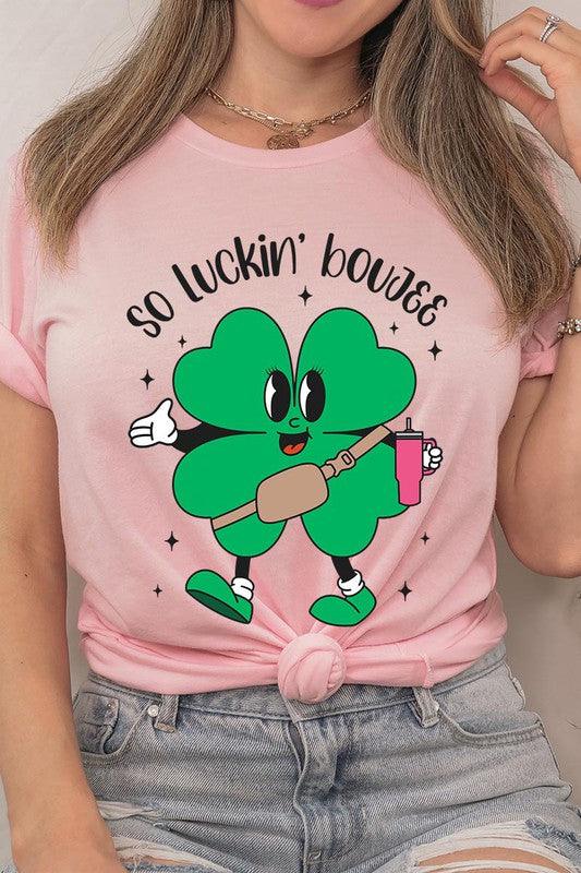 "SO LUCKIN' BOUJEE" Graphic Tee - Klazzi Fashion Boutique