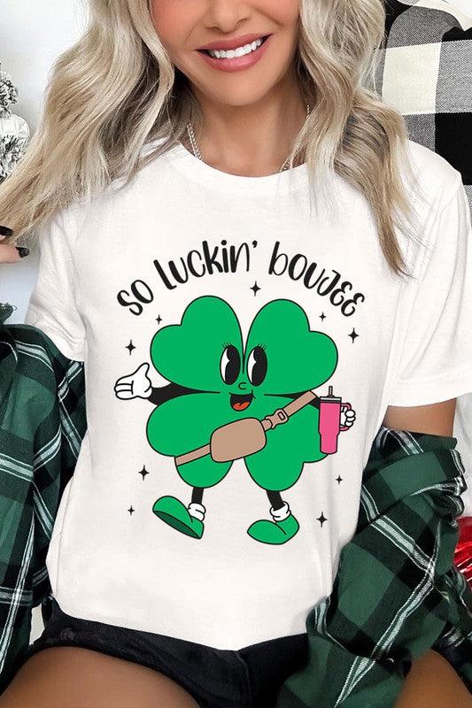 "SO LUCKIN' BOUJEE" Graphic Tee - Klazzi Fashion Boutique