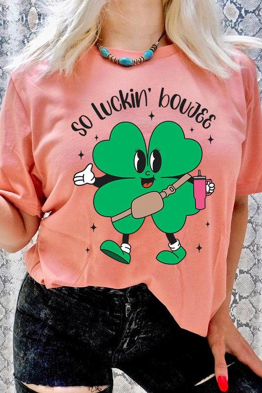 "SO LUCKIN' BOUJEE" Graphic Tee - Klazzi Fashion Boutique