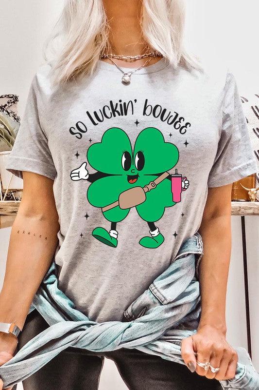 "SO LUCKIN' BOUJEE" Graphic Tee - Klazzi Fashion Boutique