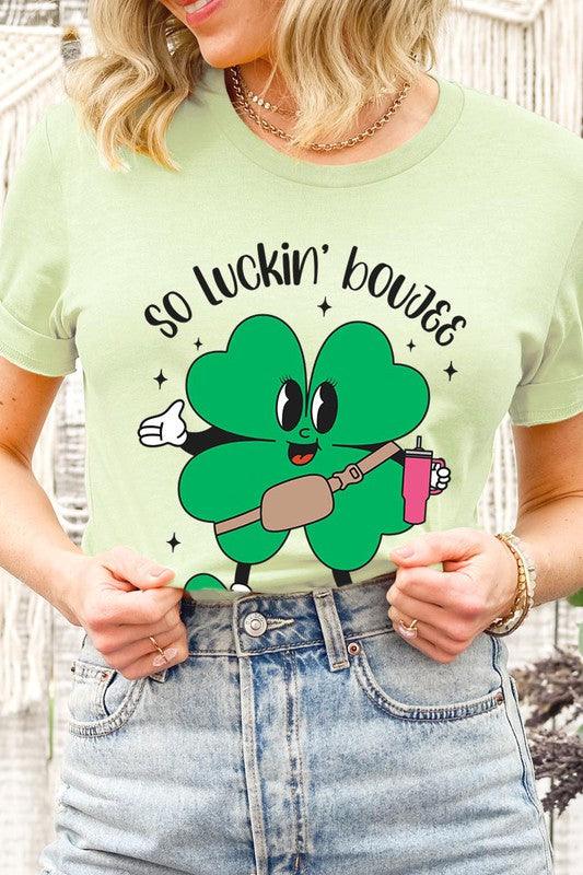 "SO LUCKIN' BOUJEE" Graphic Tee - Klazzi Fashion Boutique