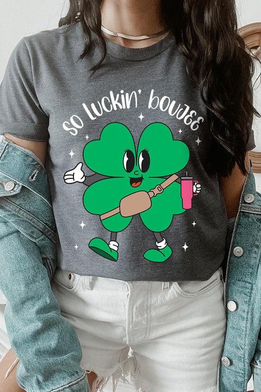 "SO LUCKIN' BOUJEE" Graphic Tee - Klazzi Fashion Boutique