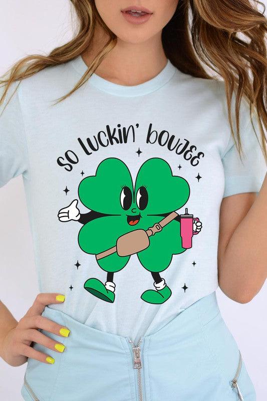 "SO LUCKIN' BOUJEE" Graphic Tee - Klazzi Fashion Boutique