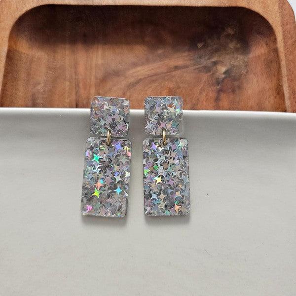 Starry Silve Glitter Earrings 