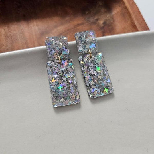 Starry Silve Glitter Earrings - Klazzi Fashion Boutique