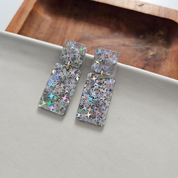 Starry Silve Glitter Earrings 