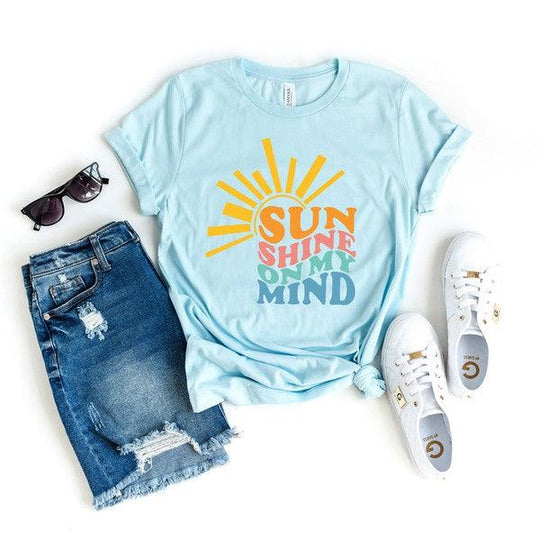 "Sunshine On My Mind" Wavy Short Sleeve Tee