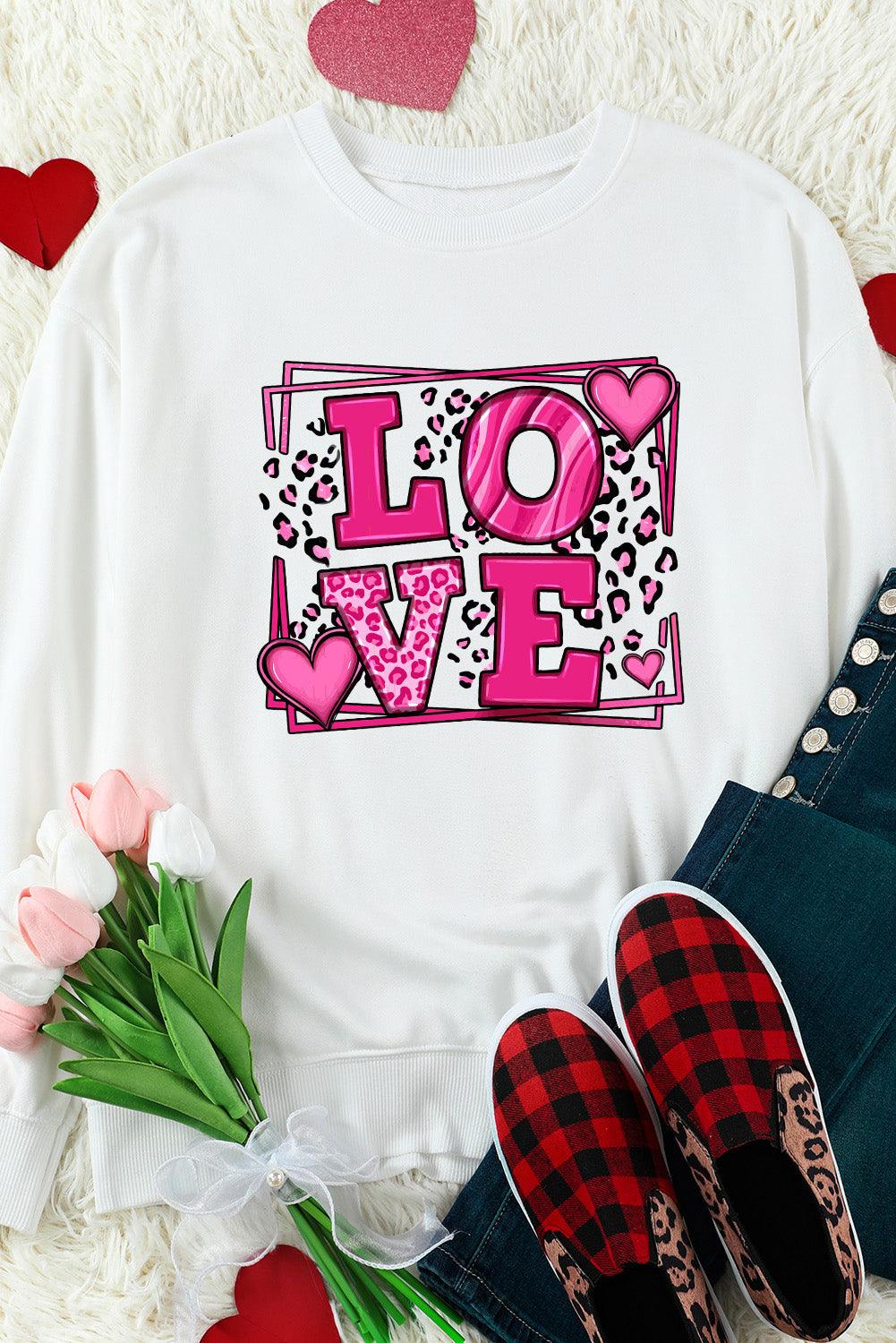 Sweet LOVE Valentines Graphic Sweatshirt - Klazzi Fashion Boutique