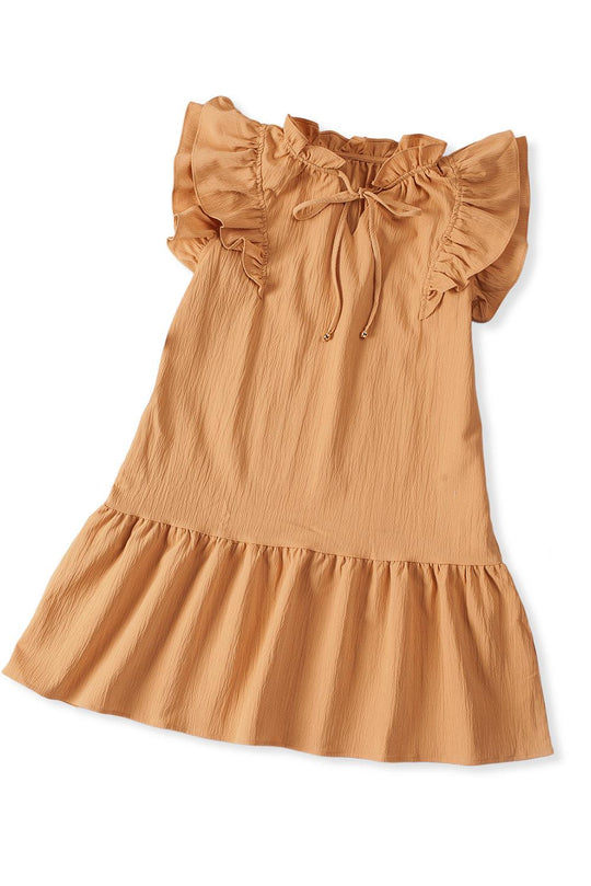 Take Me Out Ruffled Tiered Drawstring Dress - Klazzi Fashion Boutique