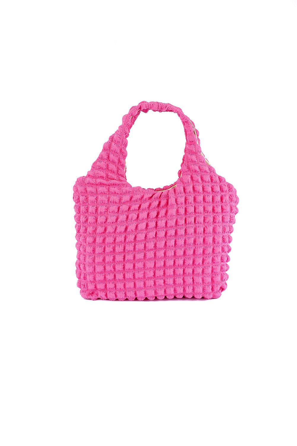 Textured Pleated Bubble Shoulder Bag - Klazzi Fashion Boutique