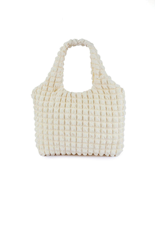 Textured Pleated Bubble Shoulder Bag - Klazzi Fashion Boutique