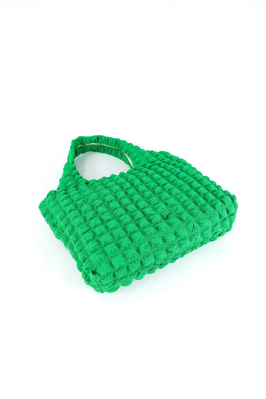 Textured Pleated Bubble Shoulder Bag - Klazzi Fashion Boutique