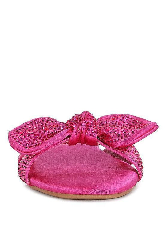 Valerie Satin Bow Flats - Klazzi Fashion Boutique