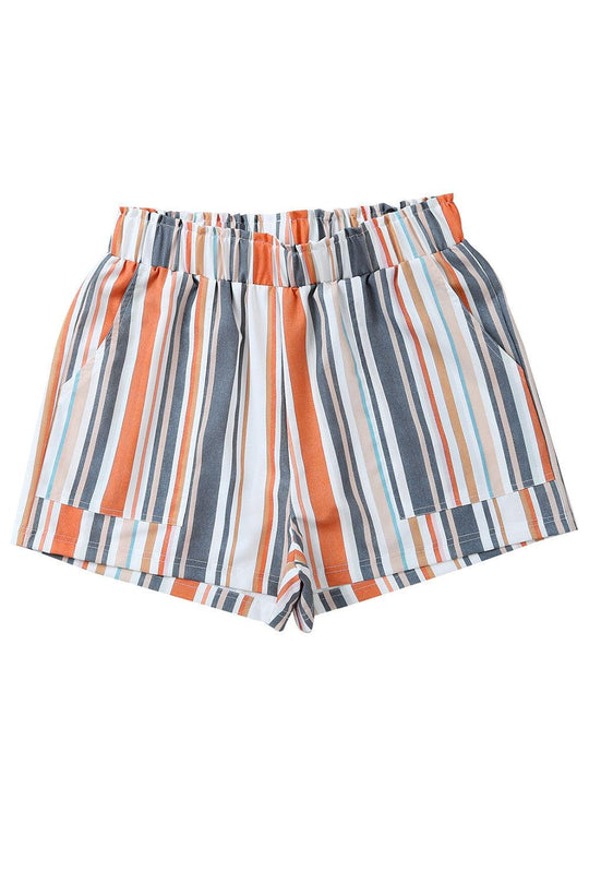 Vintage Navy Stripe Casual Shorts - Klazzi Fashion Boutique