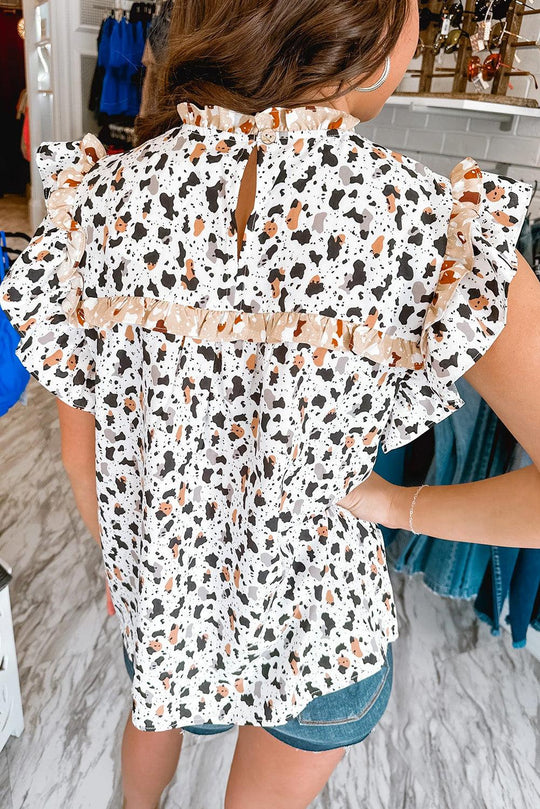 White Leopard Spots Blouse